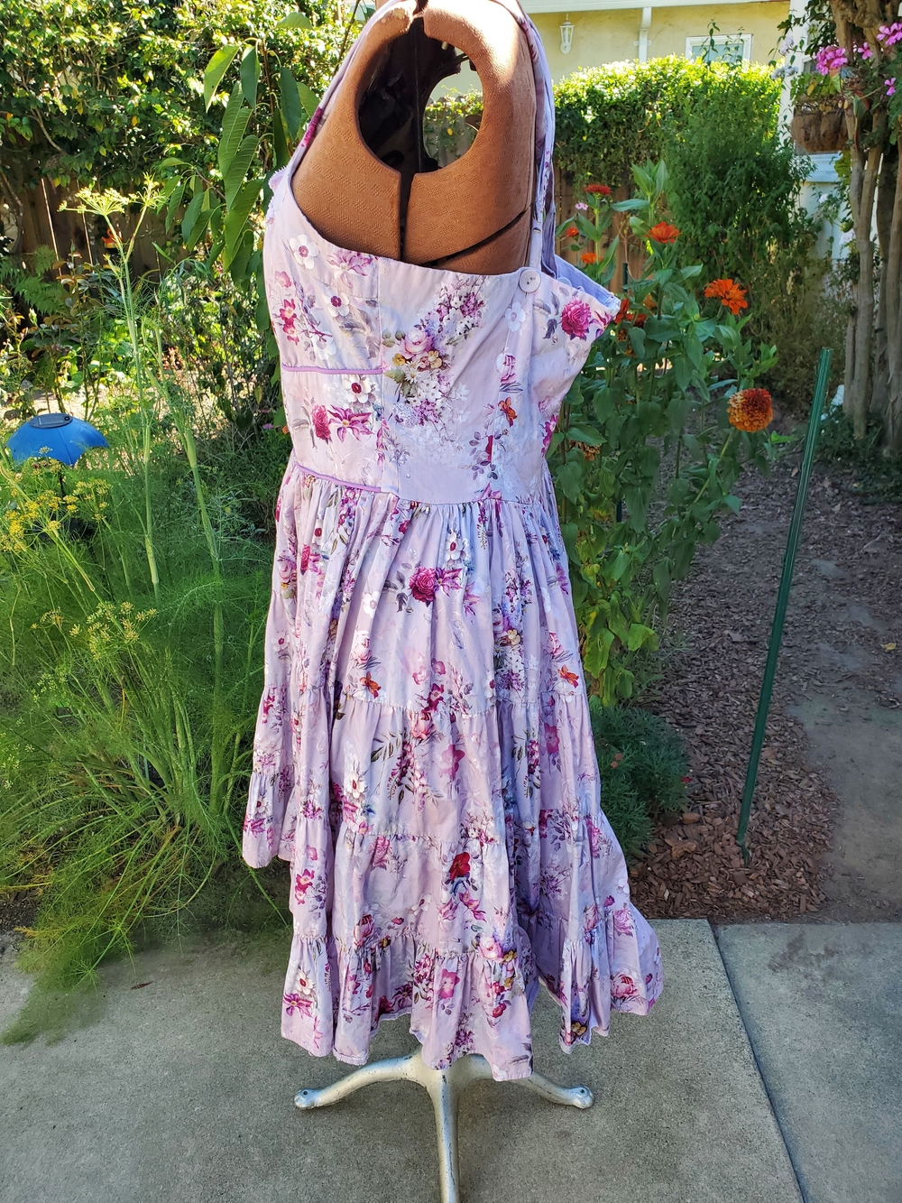 Kitrem D'Amour Lilac Floral Tiered Sundress for with Ruffle Trim - Picture 5 of 8